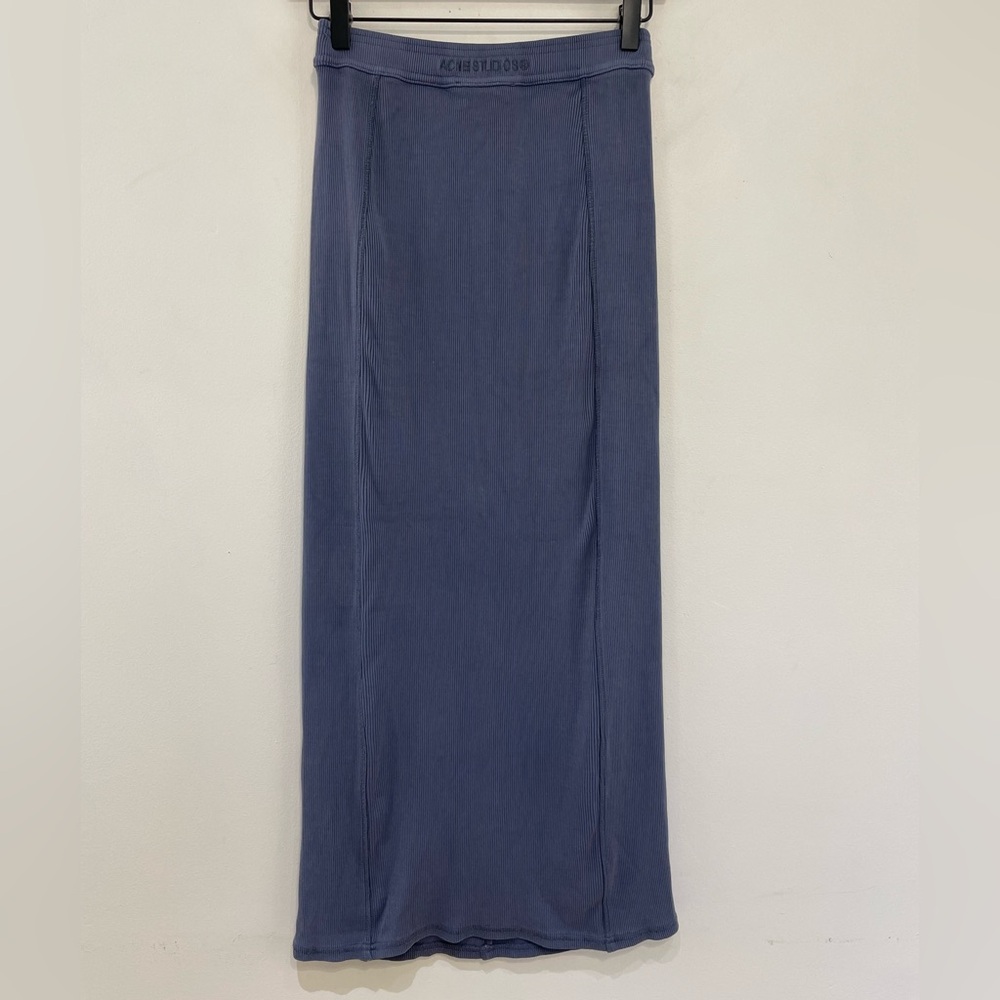 ACNE STUDIOS Rib Knit Midi Skirt | Minimalist Scandi Stretch XS - Picture 7 of 13